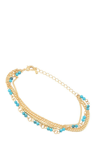 Layered Chain & Bead Bracelet