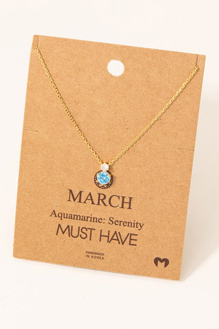 March Birthstone Necklace