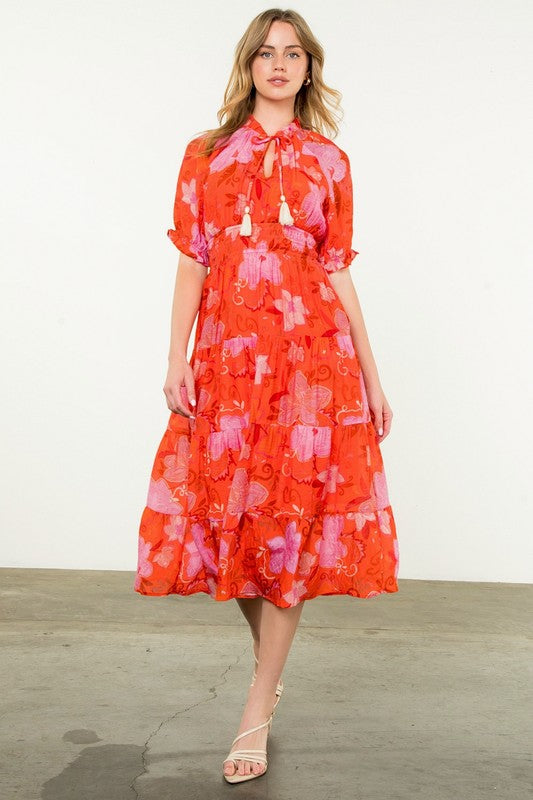 hibiscus tiered maxi dress Hibiscus Tiered Maxi Dress