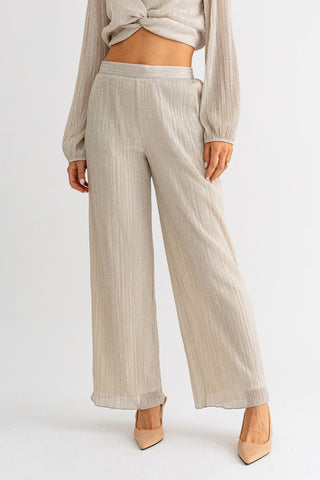 Pleated Shimmer Pants