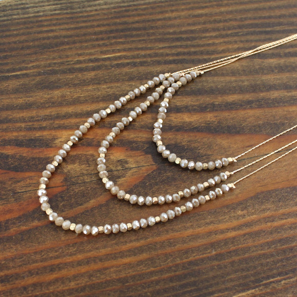 3 Row Beaded Shimmer Necklace