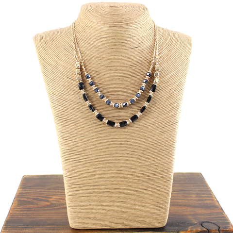Double Layer Shimmer Bead Necklace