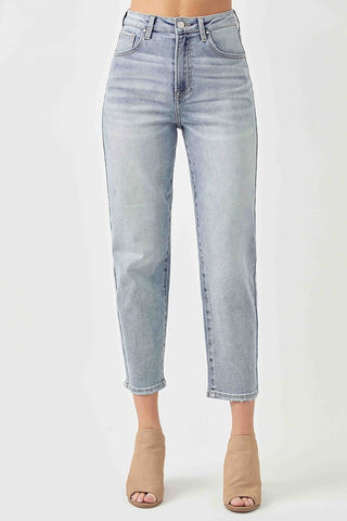 Light Wash Ankle Length Mom Jeans - FINAL SALE