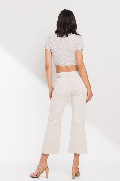 Cropped Kick Flare Jeans