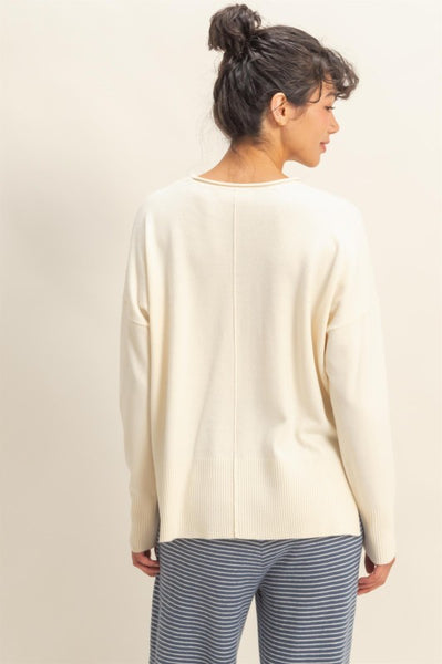 Seamed Girlfriend Sweater - 2 Colors