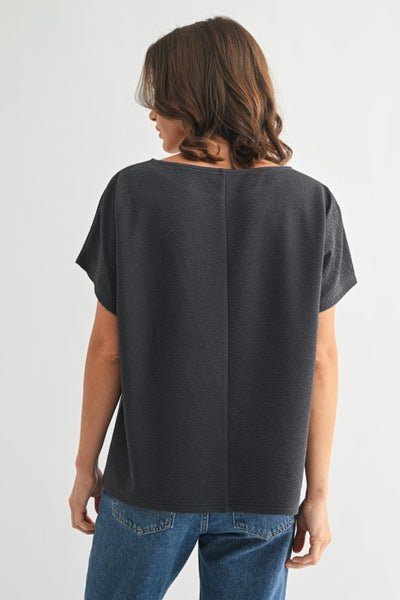 Textured Drop Shoulder Top