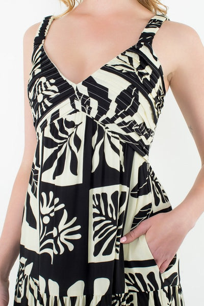 Tiled Leaf Print Dress