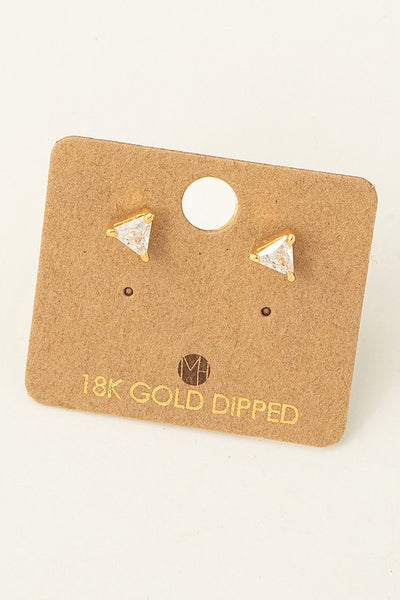 18K Gold Dipped Mini Triangle Earrings