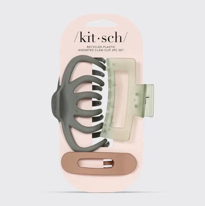 Kitsch Pastel Claw Clip 3 Piece Set