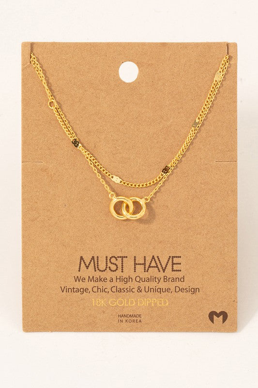 18K Gold Dipped Layered Chain Link Necklace