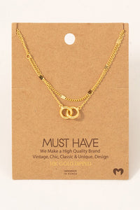 18K Gold Dipped Layered Chain Link Necklace