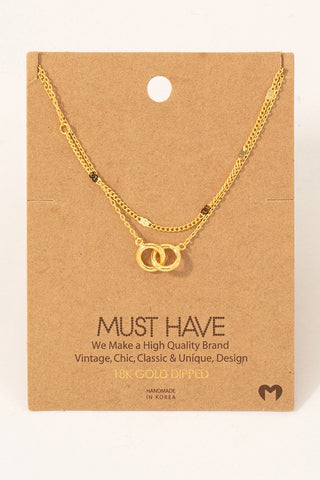 18K Gold Dipped Layered Chain Link Necklace