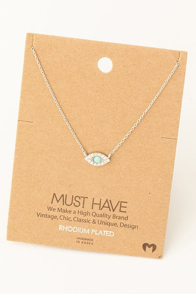 18K Gold Dipped Opal Evil Eye Necklace