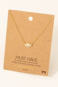 18K Gold Dipped Opal Evil Eye Necklace