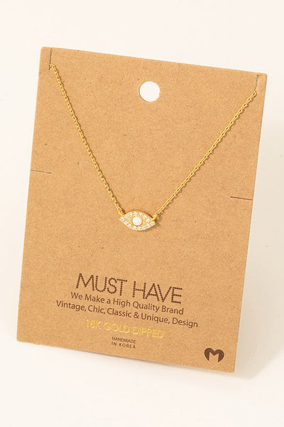 18K Gold Dipped Opal Evil Eye Necklace