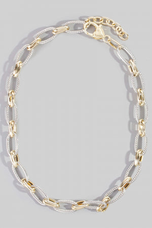 Gold Dipped Two Tone Chain Link Necklace