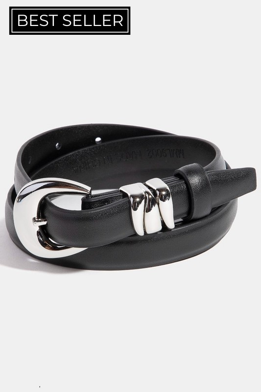 Triple Metal Buckle Belt