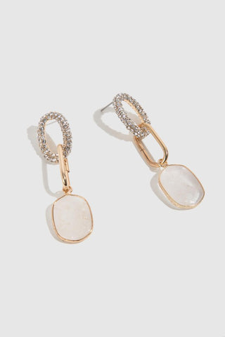 Stone Link Drop Earrings
