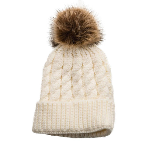 Cable Knit Pom Hat
