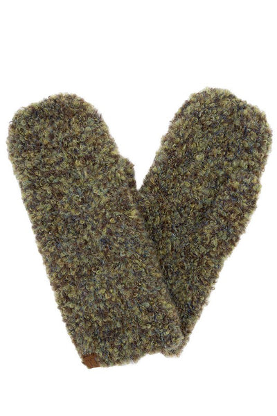 Chenille Lined Boucle Mittens