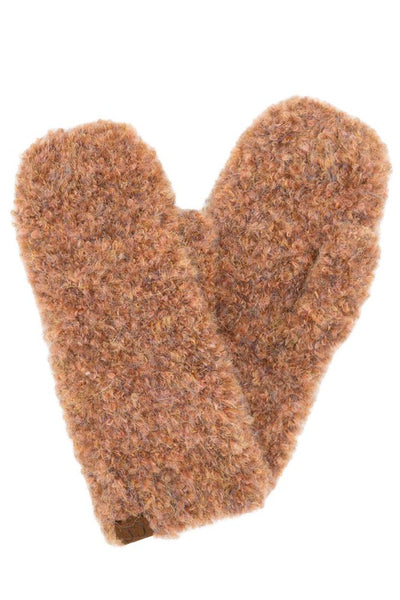 Chenille Lined Boucle Mittens