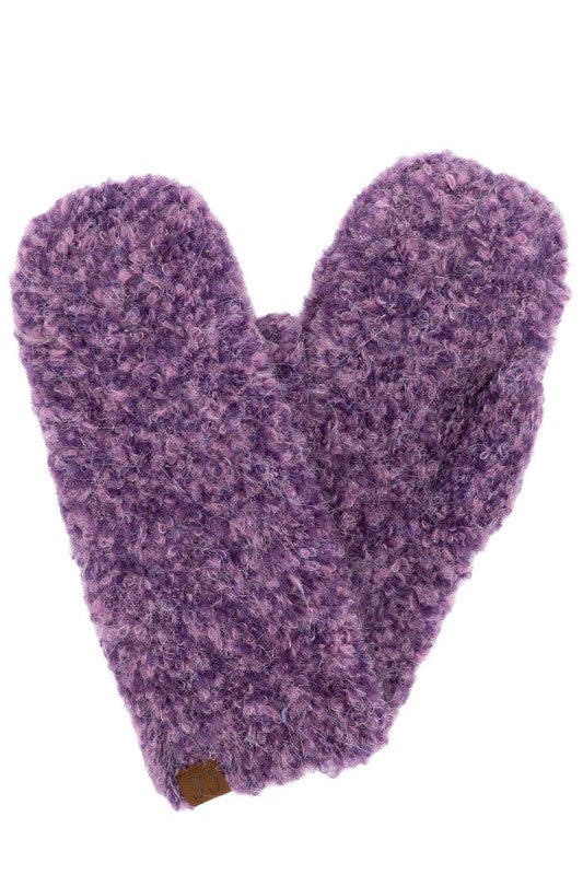 Chenille Lined Boucle Mittens