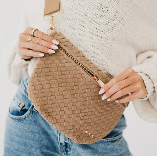 Basketweave Fanny Pack Crossbody Bag