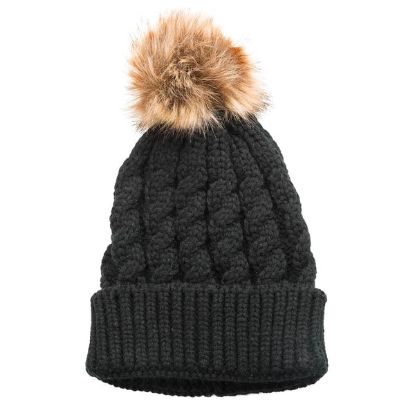 Cable Knit Pom Hat