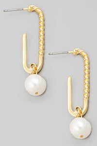Gold Dipped Pearl Twist Earrings