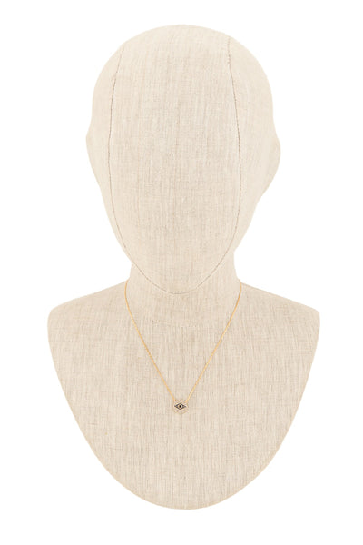 Gold Dipped Round Evil Eye Rhinestone Necklace