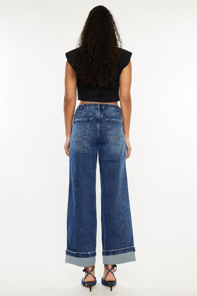 Cuffed Wide Leg Jeans