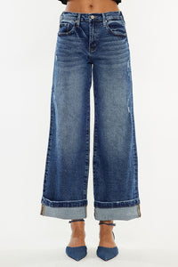 Cuffed Wide Leg Jeans