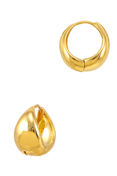 14K Gold Dipped Thick Curved Hoops
