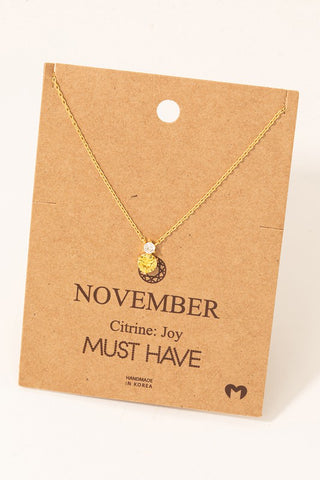 November Birthstone Necklace