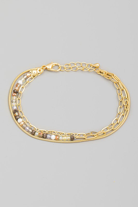 Layered Bead & Chain Bracelet