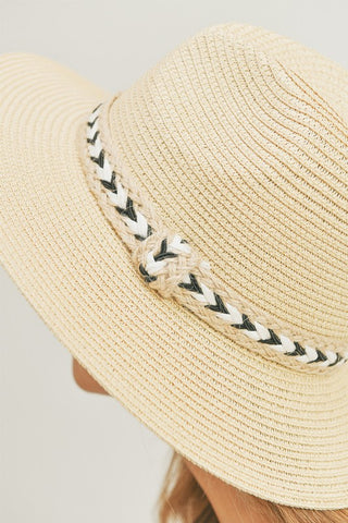 Contrast Braided Straw Hat
