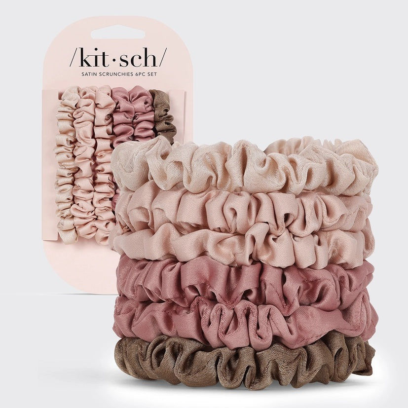 Kitsch Petite Satin Scrunchies 6 Pack