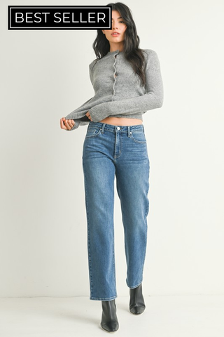 Classic Mid Rise Straight Jeans
