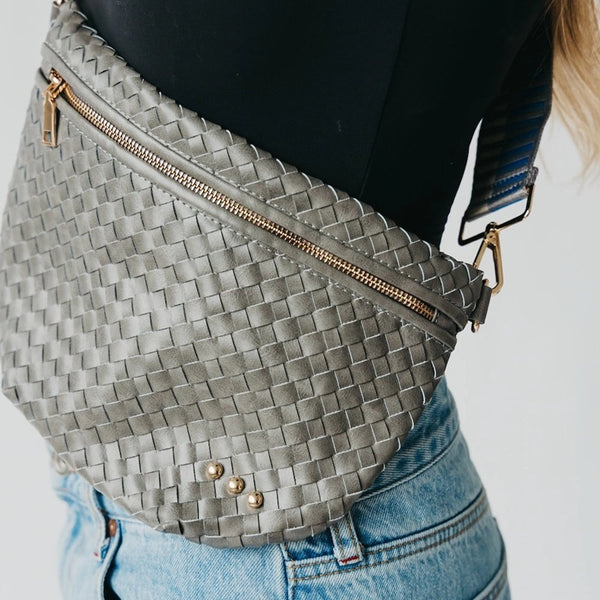 Basketweave Fanny Pack Crossbody Bag