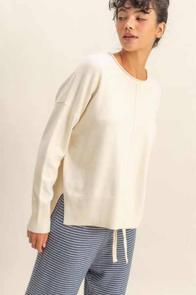 Seamed Girlfriend Sweater - 2 Colors