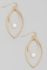 Layered Marquise Pearl Earrings
