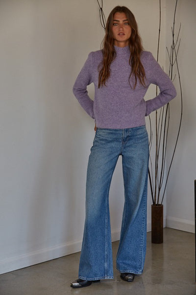 Ultrasoft Mockneck Ribbed Sweater