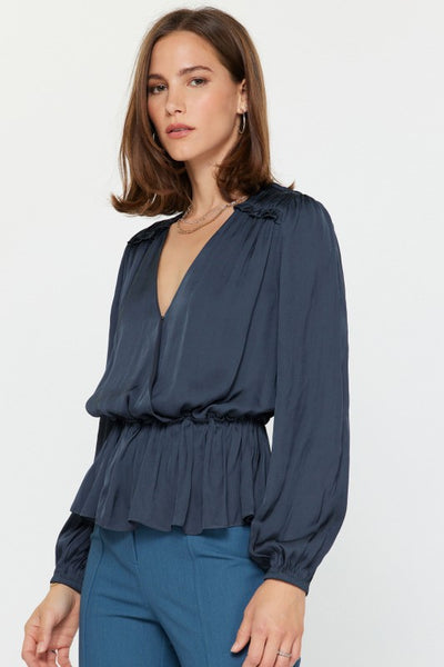 Surplice Peplum Blouse