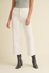 Slim Wide Leg Jeans - White