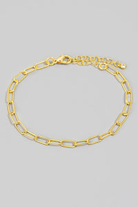 Gold Dipped Paperclip Chain Bracelet