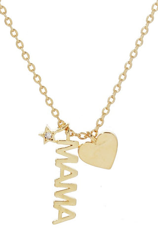 18K Gold Dipped Mama Charm Necklace