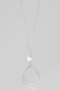 Pearl Accent Teardrop Necklace