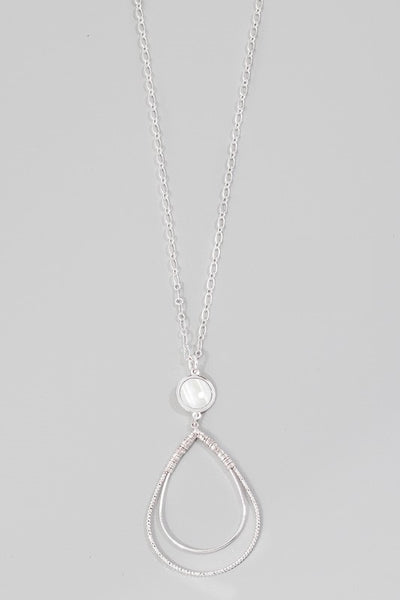 Pearl Accent Teardrop Necklace