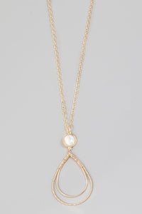 Pearl Accent Teardrop Necklace