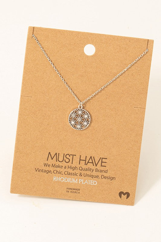 18K Gold Dipped Flower Circle Necklace